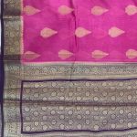 Rani Pink Cotton Silk Pure Banarasi Saree With Floral Zari Boota Work
