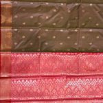 Banarasi Semi Silk Saree In Chiku Colour With Floral Booti Work