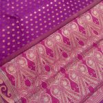 Magenta Cotton Silk Pure Banarasi Saree With Zari Booti Work