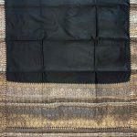 Black Semi Silk Kataan Banarasi Saree With Plain Zari Border Work