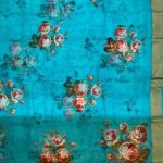 Skyblue Chiffon Silk Pure Banarasi Dupatta With Floral Digital Print Work