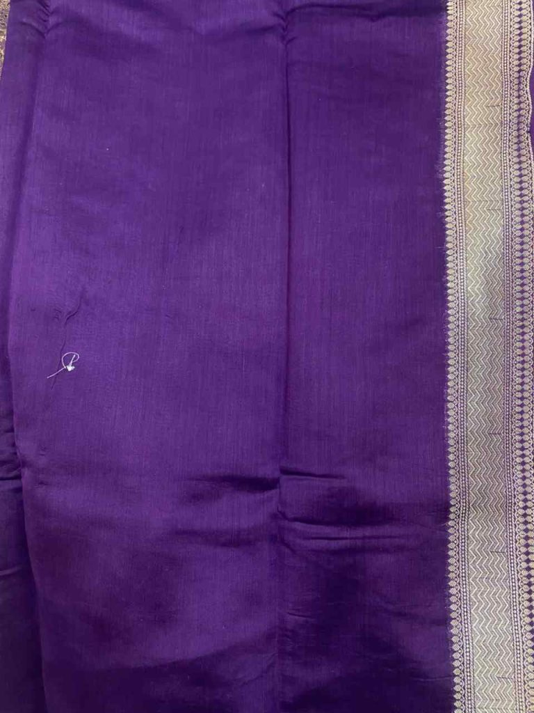 Rani Pink Cotton Silk Pure Banarasi Saree With Floral Zari Boota Work