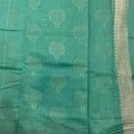 SkyBlue Cotton Silk Pure Banarasi Saree With Zari Boota Work
