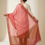 Red Chiffon Silk Pure Banarasi Dupatta With Plain Contrast Colour Concept
