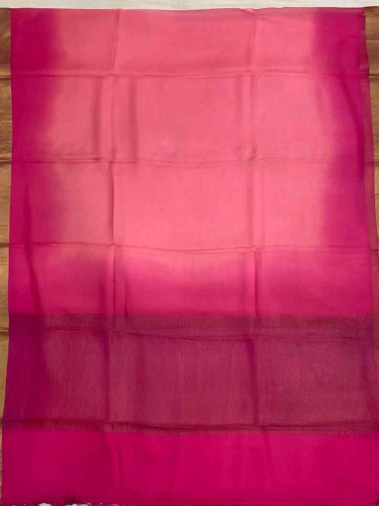Pink Chiffon Silk Pure Banarasi Dupatta With Plain Contrast Colour Concept