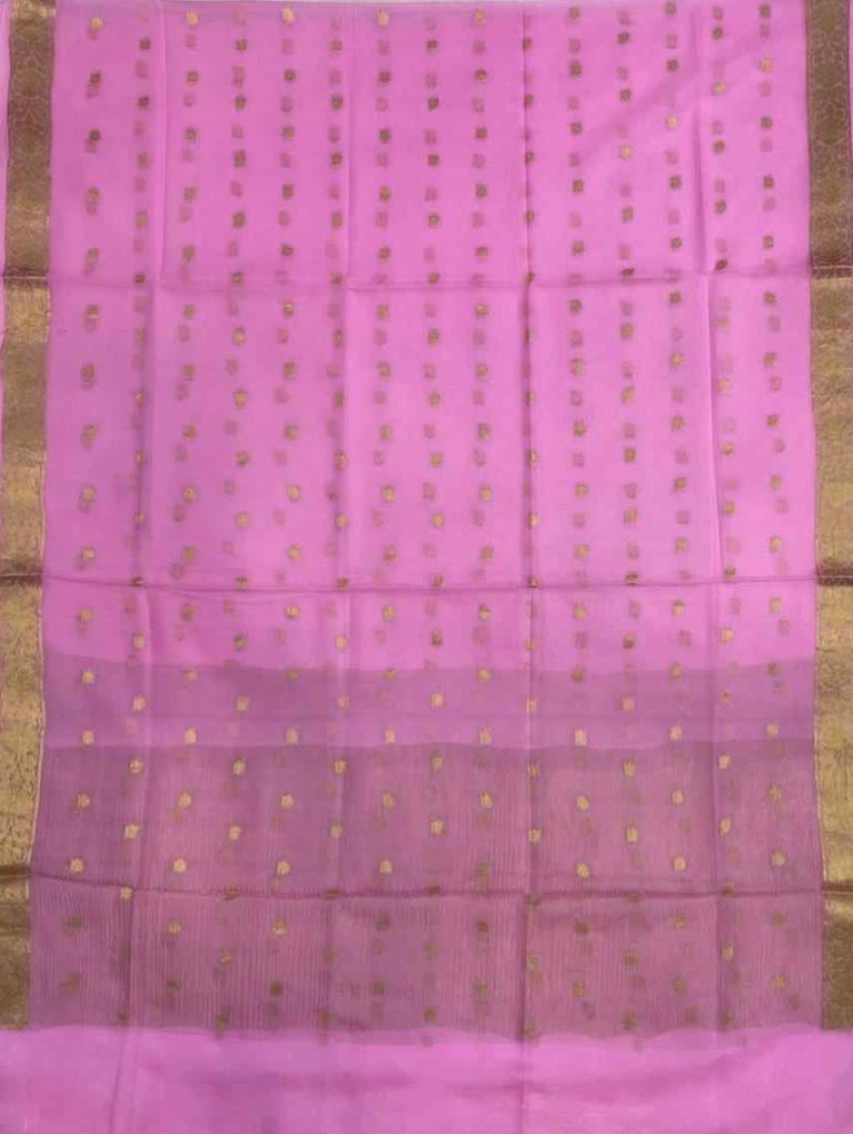 Pink Chiffon Silk Pure Banarasi Dupatta With Zari Booti Work