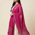 Rani Pink Chiffon Silk Pure Banarasi Dupatta With Silver Zari Booti Work