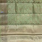 Pista Green Chiniya Silk Pure Banarasi Saree With Floral Zari Jaal Work