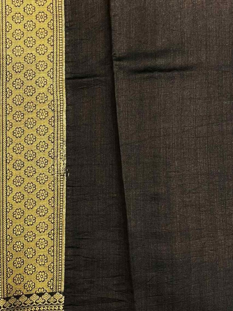 Turquoise Chiniya Silk Pure Banarasi Saree With Floral Zari Jaal Work
