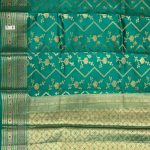 Rama Green Chiniya Silk Pure Banarasi Saree With Floral Zari Jaal Work