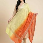 Dual Shade Khaddi Georgette Pure Silk Banarasi Dupatta With Zari Booti Work