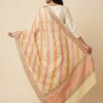 Yellow Khaddi Georgette Silk Pure Banarasi Dupatta
