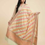 Yellow Khaddi Georgette Silk Pure Banarasi Dupatta