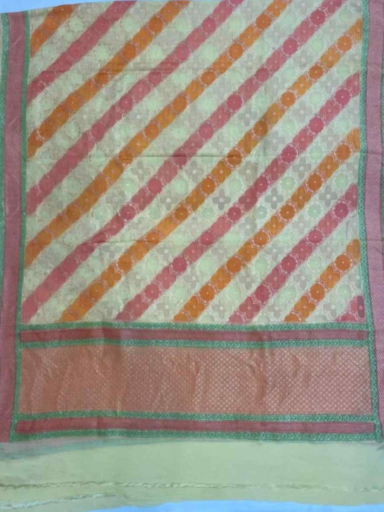 Yellow Khaddi Georgette Silk Pure Banarasi Dupatta