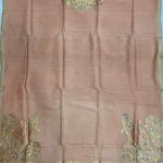 Peach Munga Silk Pure Banarasi Dupatta With Floral Rangkart Work
