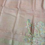 Peach Munga Silk Pure Banarasi Dupatta With Floral Rangkart Work