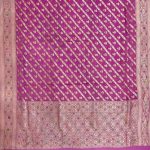 Pink Khaddi Georgette Silk Pure Banarasi Dupatta With Floral Zari & Minakari Work