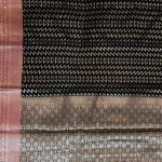 Banarasi Semi Silk Saree In Black Colour With ZigZag Silver Zari Work