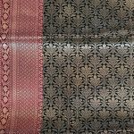 Banarasi Semi Silk Saree In Black Colour With ZigZag Silver Zari Work