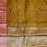Banarasi Semi Silk Saree In Mustard Colour With ZigZag Zari Work