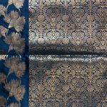 Banarasi Semi Silk Saree In Blue Colour With Floral Zari Work