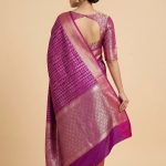 Banarasi Semi Silk Saree In Magenta Colour With Silver Zari ZigZag Work