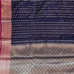 Banarasi Semi Silk Saree In Navy Blue Colour With ZigZag Zari Work