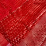 Red Semi Silk Banarasi Saree With ZigZag Zari Work