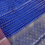 Royal Blue Semi Silk Banarasi Saree With ZigZag Zari Work