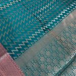 Seagreen Semi Silk Banarasi Saree With ZigZag Zari Work