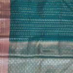 Seagreen Semi Silk Banarasi Saree With ZigZag Zari Work