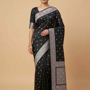 Black Mashru Silk Banarasi Saree