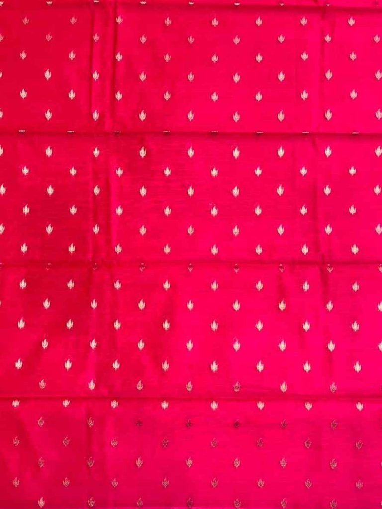 Pink Semi Silk Banarasi Dress Material