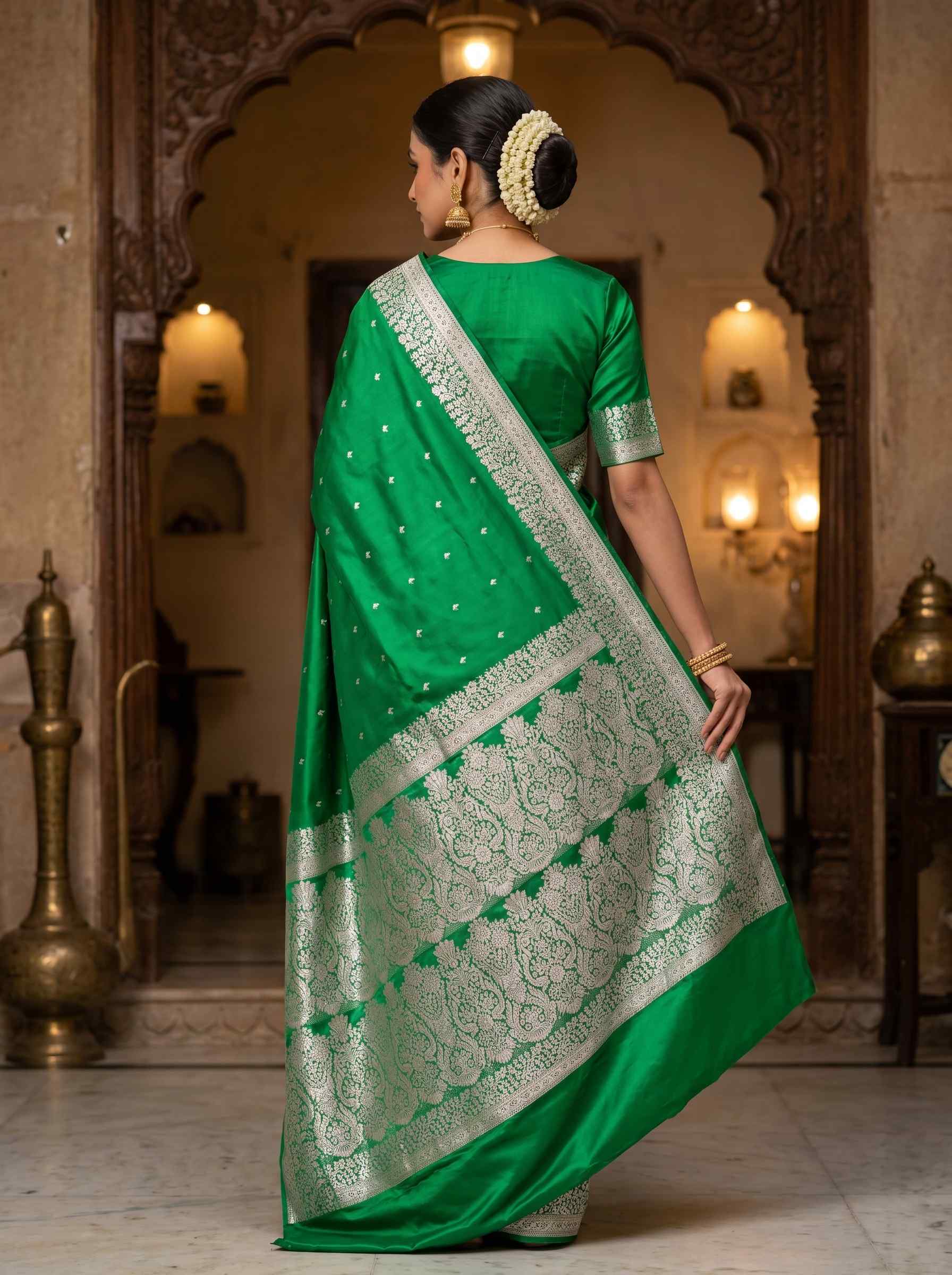 Green Mashru Silk Banarasi Saree