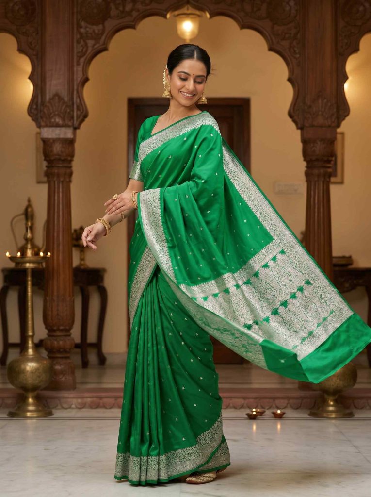 Green Mashru Silk Banarasi Saree