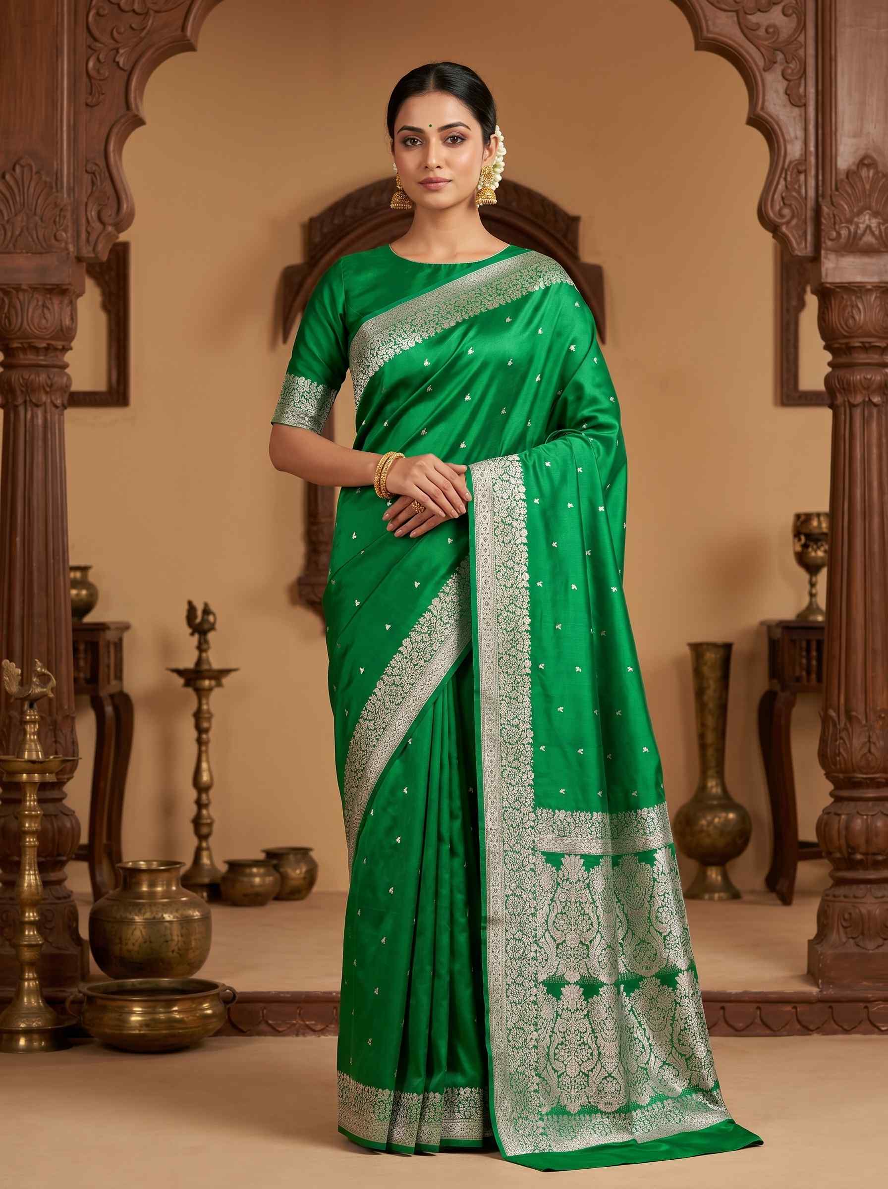 Green Mashru Silk Banarasi Saree