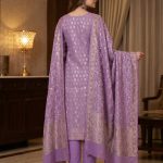 Lavender Semi Silk Dress Material