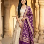 Contrast Shade Munga Silk Banarasi Lehenga