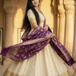Contrast Shade Munga Silk Banarasi Lehenga