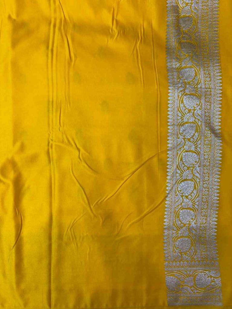 Yellow Mashru Silk Banarasi Saree