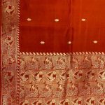 Orange Handwoven Mango Silk Banarasi Saree
