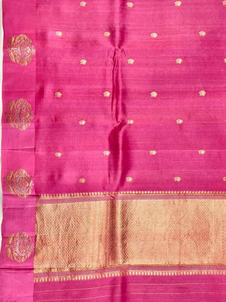 Pink Handwoven Mango Silk Banarasi Saree