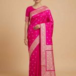 Rani Pink Mashru Silk Banarasi Saree