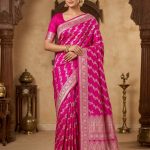 Rani Pink Mashru Silk Banarasi Saree