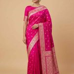 Rani Pink Mashru Silk Banarasi Saree