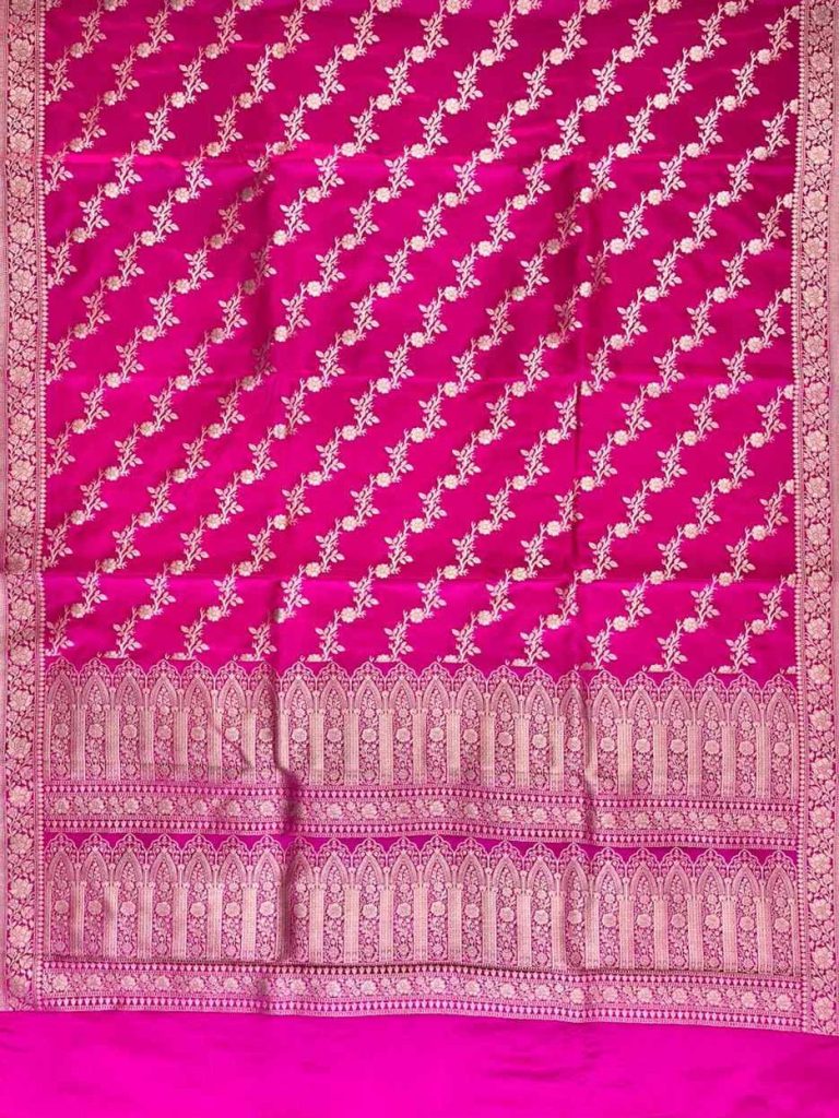 Rani Pink Mashru Silk Banarasi Saree