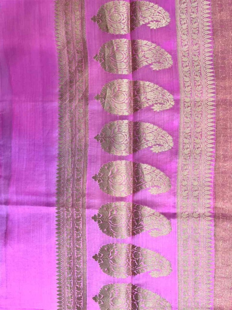Pink Tissue Silk Pure Banarasi Dupatta With Floral Boota Work