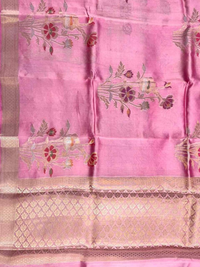 Pink Viscose Silk Pure Banarasi Saree
