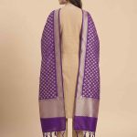 Purple Semi Kataan Silk Banarasi Dupatta With Beautiful Booti Zari Work