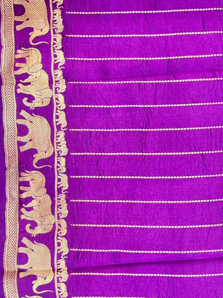 Purple Handwoven Mango Silk Banarasi Saree